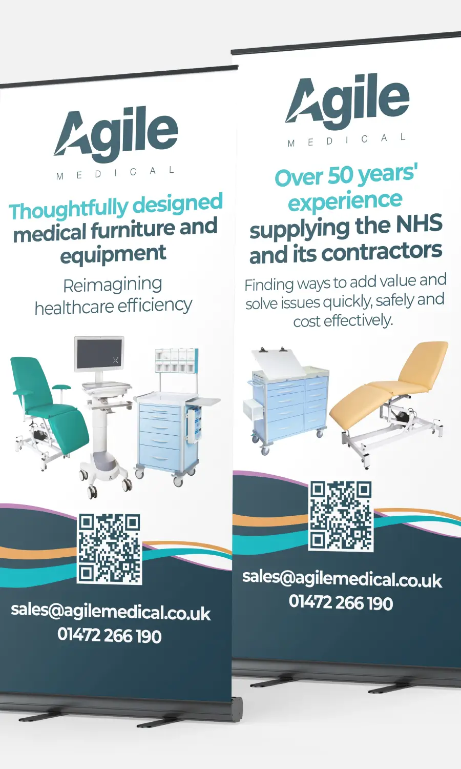 Agile medical banners on display