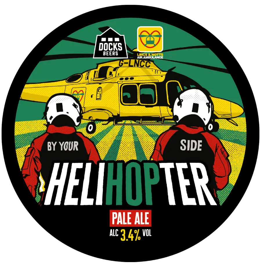Docks Beers and Lincs & Notts Air Ambulance Helihopter Beer