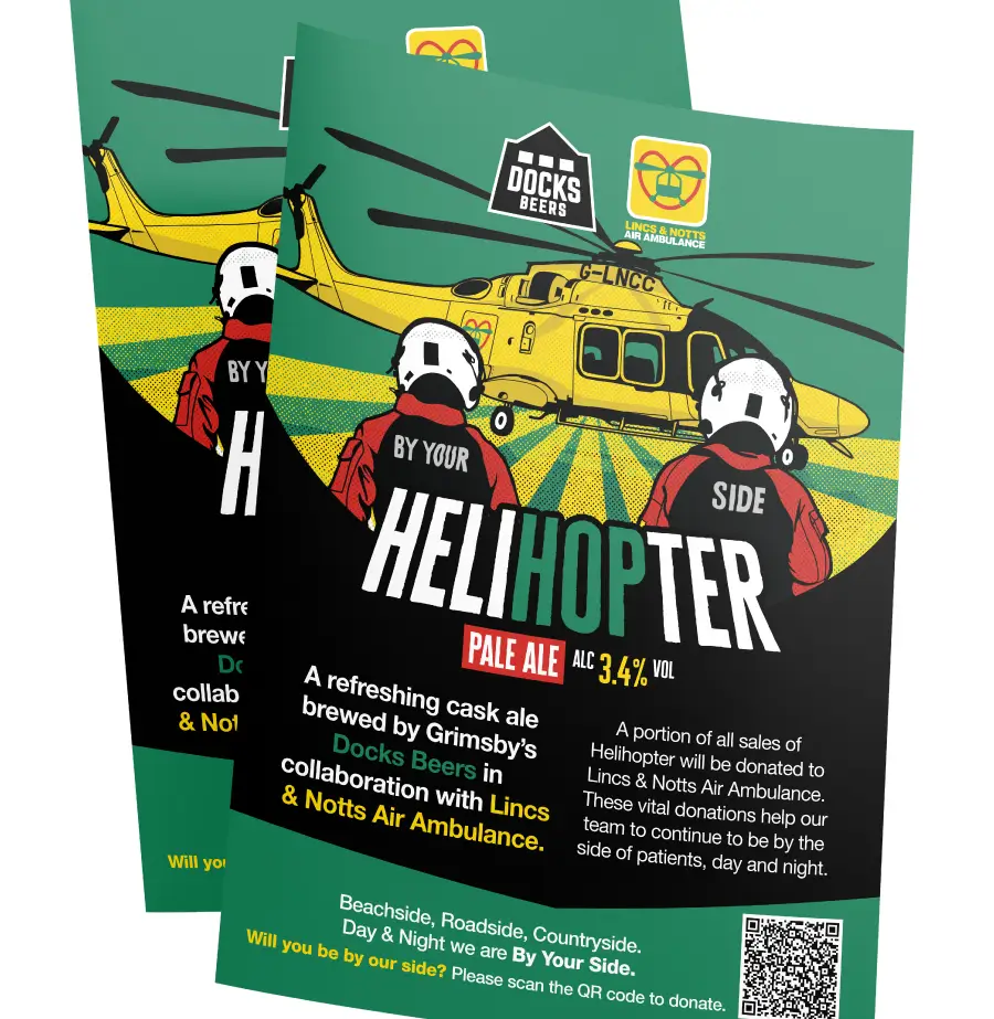 Docks Beers & Lincs/Notts Air Ambulance collab beer called Helihopter
