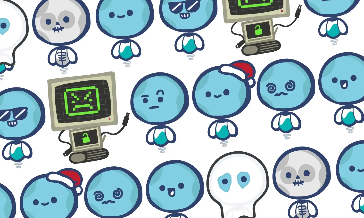 Luna software cartoon characters with different expressions