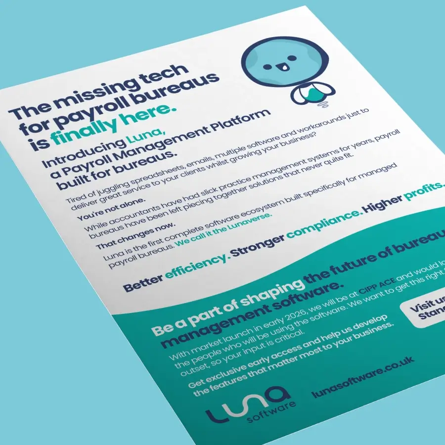 Luna software flyers about payroll