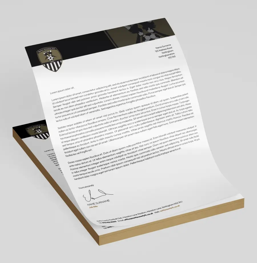 Notts County Letterhead template