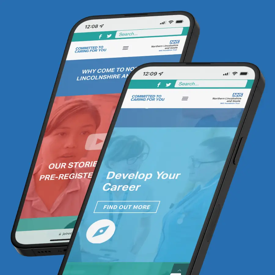 NHS website displayed on a phone