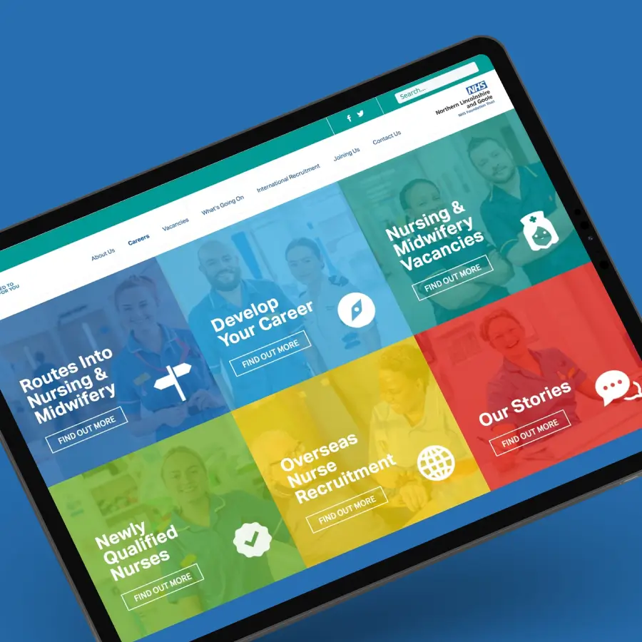 NLaG NHS Trust website being displayed on a tablet