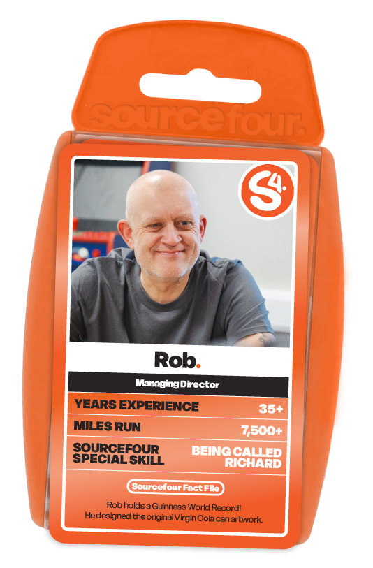 Orange Top trumps themed cards as Rob from Sourcefour