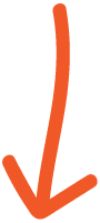 Hand Drawn Down Arrow in Sourcefour Orange