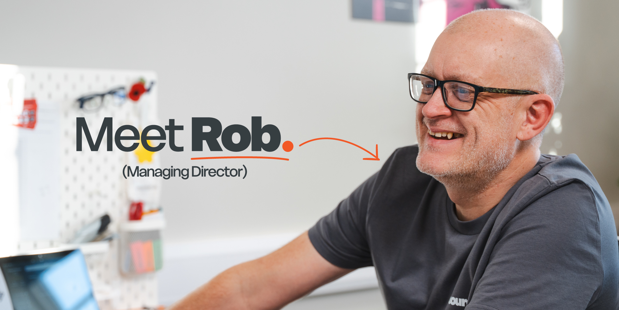 Meet the S4 Team - Sourcefour Managing Director Rob sitting outside the studio smiling.