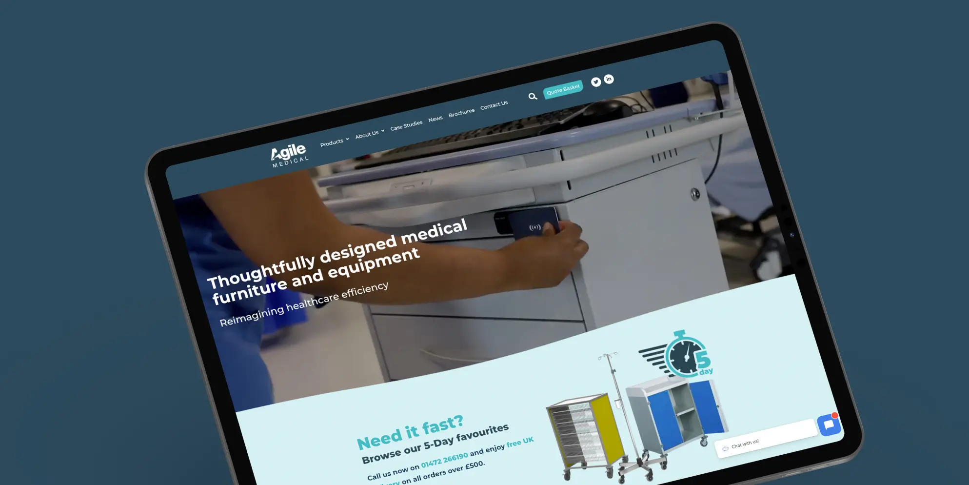 An ipad displaying a website with user experience (UX) design.