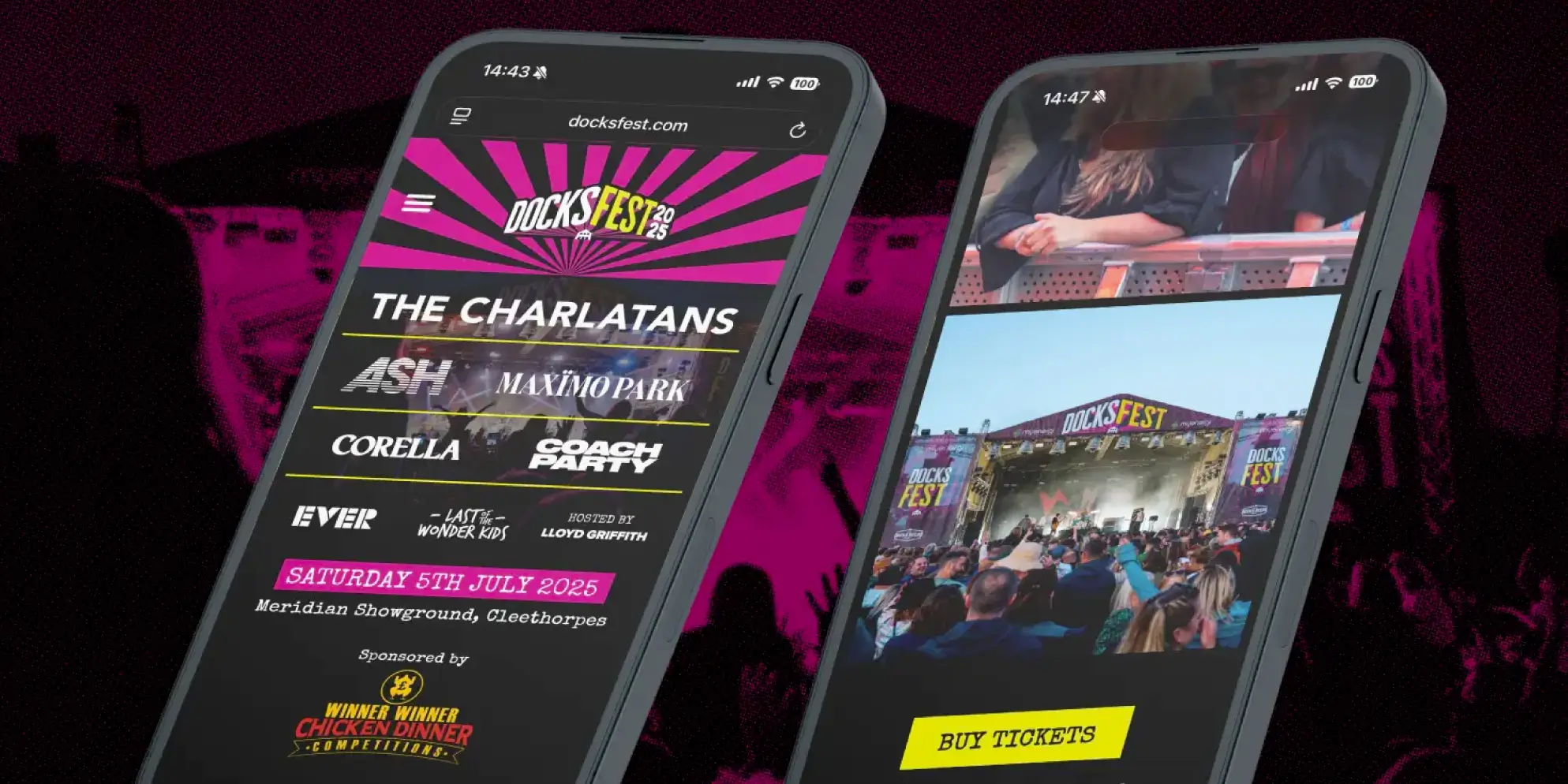 Grimsby Town Football Club website shown on a mobile phone