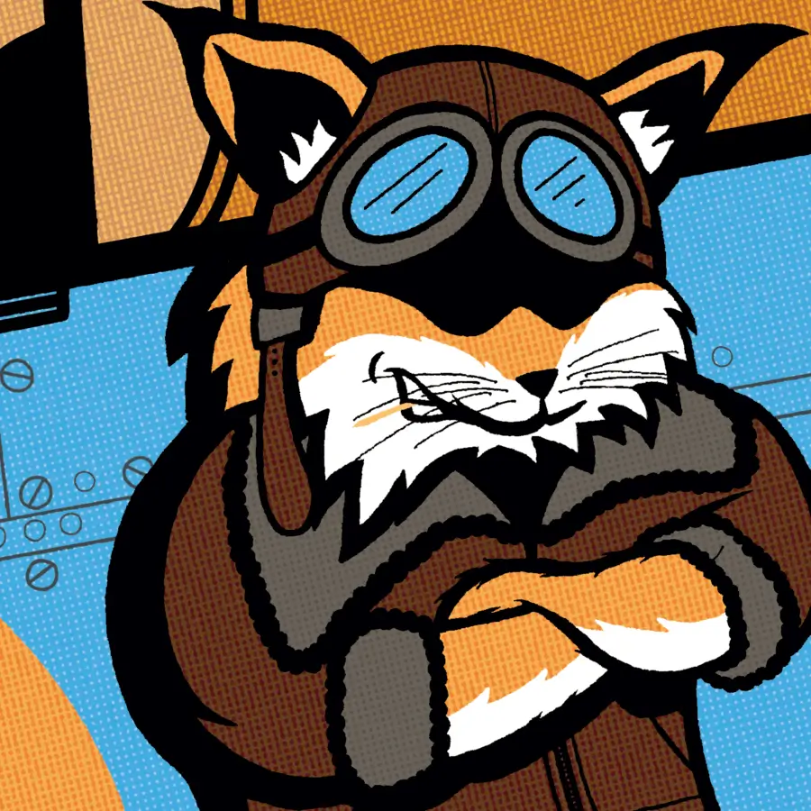 Aero Fox Beer Can Artwork close up