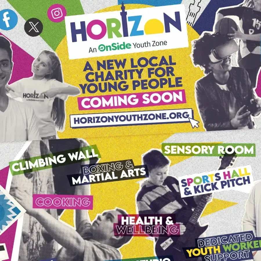 Horizon youth zone charity Poster featuring kids having fun