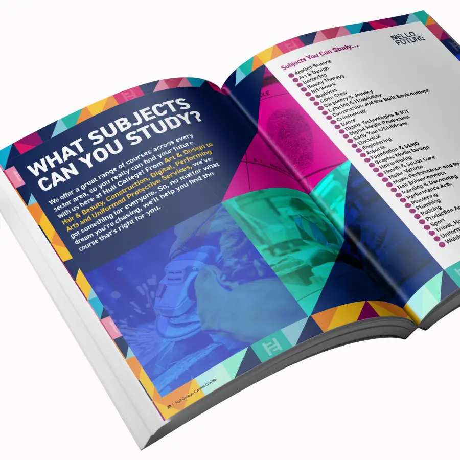 Hull college brouchure on display