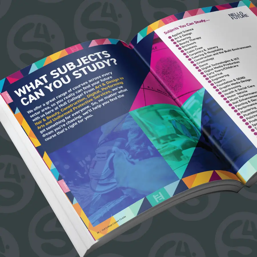Hull College prospectus design by Sourcefour